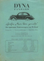 Panhard X 85 / 86 Dyna 110 / 120 Prospekt ca. 1951