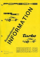 Porsche 911 SC / Turbo Kundendienst Information Modell 1983