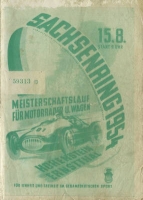 Programm Int. Sachsenringrennen 15.8.1954