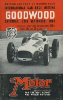 Programm Goodwood International Car Race Meeting 25.9.1954