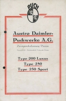 Puch Type 200 / 250 Prospekt ca. 1933