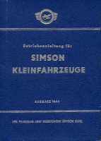 Simson Kleinfahrzeuge Bedienungsanleitung 1966
