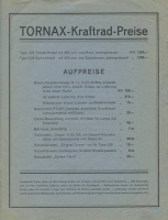 Tornax Preisliste 1929
