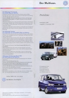 VW T 4 Multivan Preisliste 11.1999