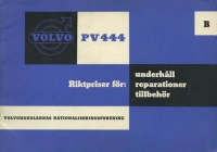 Volvo PV 444 Preisliste für Teile 1956
