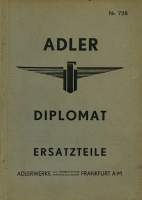 Adler Diplomat Ersatzteilliste 8.1934