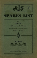 AJS 350 500 cc Models Ersatzteilliste 1949