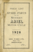 Ariel Ersatzteilliste 1928