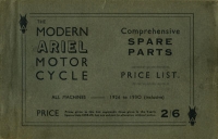 Ariel Ersatzteilliste 1926-1930