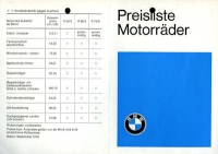 BMW Preisliste 9.1970