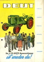 Deutz 11 PS Bauernschlepper Prospekt 4.1953