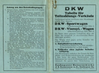 DKW Teilzahlungstabelle 1930