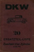 DKW Pkw 4/25 PS Ersatzteilliste Nr. 20 1931