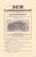 DKW Leichtmotorrad Reichsfahrtmodell Prospekt ca. 1922