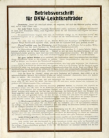 DKW Leichtmotorrad Betriebsvorschrift ca. 1922
