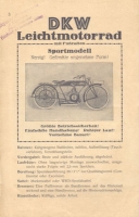 DKW Leichtmotorrad Sportmodell Prospekt ca. 1922