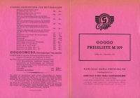 Goggo Preisliste 1.12.1954