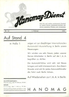 Hanomag-Dienst Nr. 22 1.2.1931