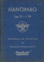 Hanomag L 28 Bremsen-Bedienungsanleitung 1956