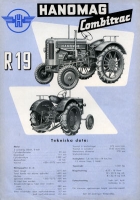 Hanomag Combitrac R 19 Schlepper Prospekt ca. 1955 s