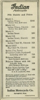 Indian Preisliste 1926
