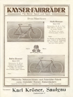 Kayser Fahrrad Prospekt 12.1925