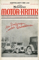 Klein-Motor-Sport / Motor-Kritik 1929 Heft 23/24