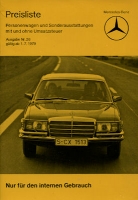 Mercedes-Benz Preisliste 7.1979