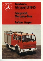 Mercedes-Benz Tanklöschfahrzeug TLF 16/25 Prospekt 1980