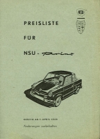 NSU Preisliste 1959
