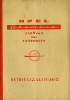 Opel Olympia Caravan und Lieferwagen Bedienungsanleitung 9.1959