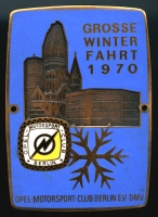 Plakette Opel Winterfahrt Berlin 1970
