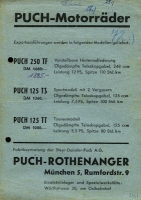 Puch Preisliste ca. 1950