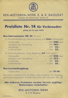 Rex Preisliste 8.1952