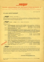 Staiger Fahrrad Preisliste 8.1951