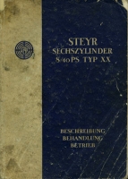 Steyr 8/40 PS Type XX Bedienungsanleitung 1929