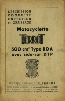 Terrot 500 Type RDA Bedienungsanleitung 1940er Jahre