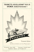 Trionette Dreirad Prospekt 1923