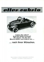 VW / Eller Käfer Cabrio Prospekt ca. 1980