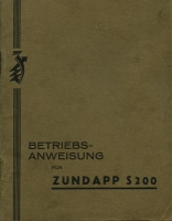 Zündapp S 200 Bedienungsanleitung ca. 1931