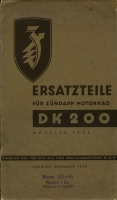 Zündapp DK 200 Ersatzteilliste 1935