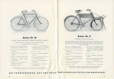 Anker Fahrrad Programm 1932
