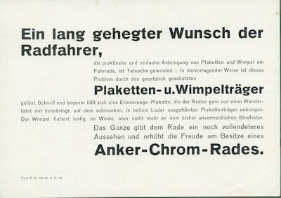 Anker Chrom Fahrrad Prospekt 5.1933