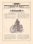 Preview: Orionette motorcycle 1,75 HP brochure 1923