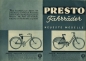 Preview: Presto Fahrrad und Motorrad Prospekt ca. 1936