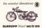 Preview: Dürkopp MF/S 100 Prospekt 9.1951