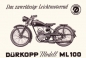 Preview: Dürkopp ML 100 Prospekt 9.1951