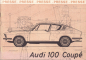 Preview: Audi 100 Coupé Presse Prospekt ca. 1970