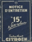 Preview: Citroen Modell 15 Bedienungsanleitung Notice d`Entretien 1950
