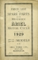 Preview: Ariel 500 550 cc Ersatzteilliste 1929